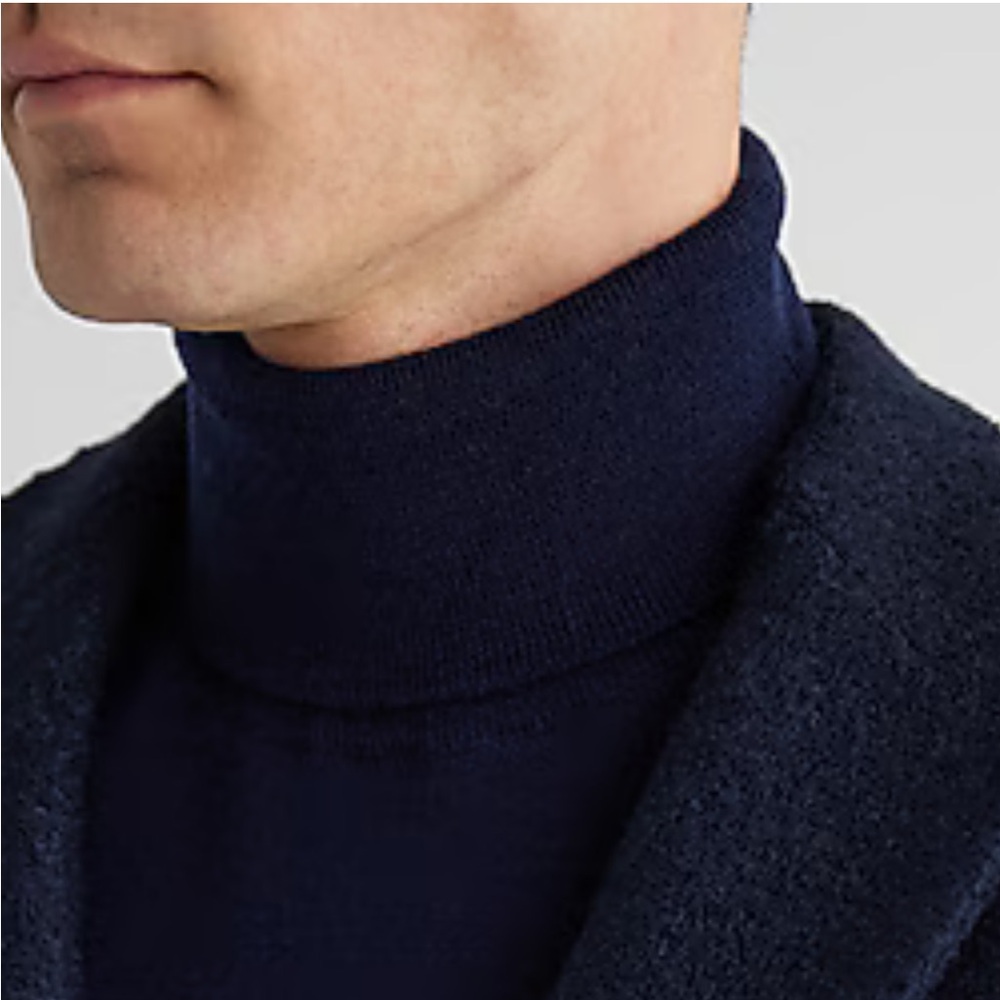 Men’s EXPRESS Slim Navy Textured Boucle Wool-Blend Blazer size 40s Slim - Picture 9 of 12